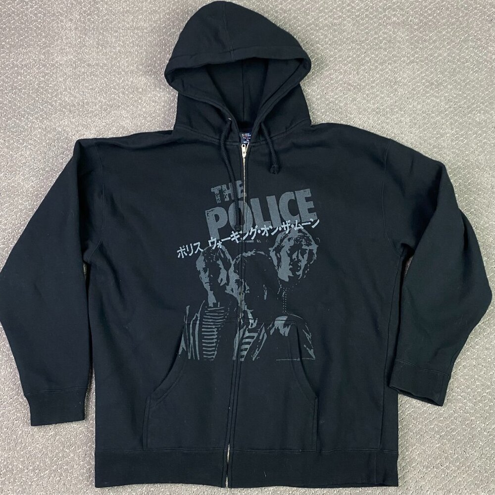 2007 The Police Hoodie Men's XL Full Zip Black Sting